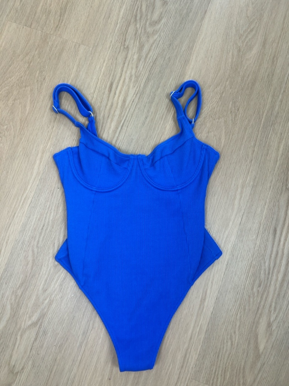 Zulu & Zephyr Ribbed Marine Blue One Piece Swimsuit 6 - Picture 3 of 6